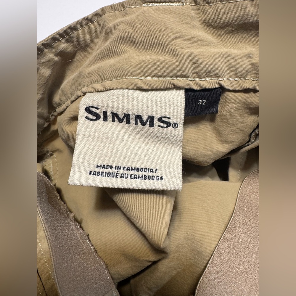 Simms Mens 32 Super-light Fishing Hiking Pants 100% Nylon Wicking Quick Dry Tan - Picture 7 of 13
